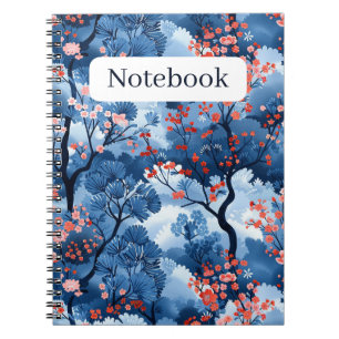 Carnet Belle Marine Bleue Cerise Fleur Imprimer