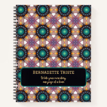 Belle mauve violet Nom personnalisé Carreaux géomé