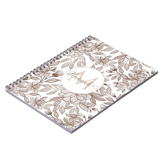 Carnet Belle Mocha Mousse Vintage Floral (Côté gauche)