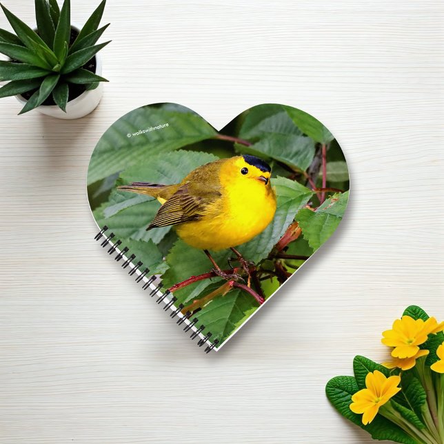 Carnet Belle Paruline Wilson dans le cerisier (Beautiful Wilson's Warbler on the Branch Journal Cover Photo)