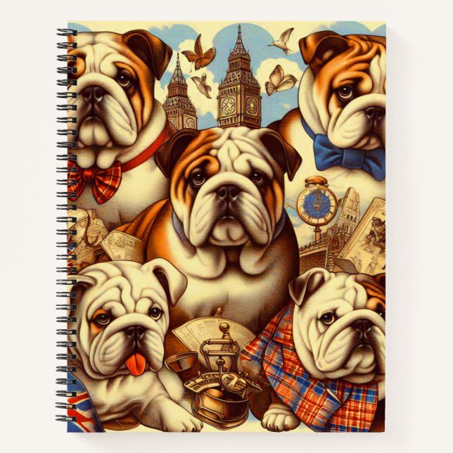 Carnet Belle peinture anglaise de Bulldog (Devant)