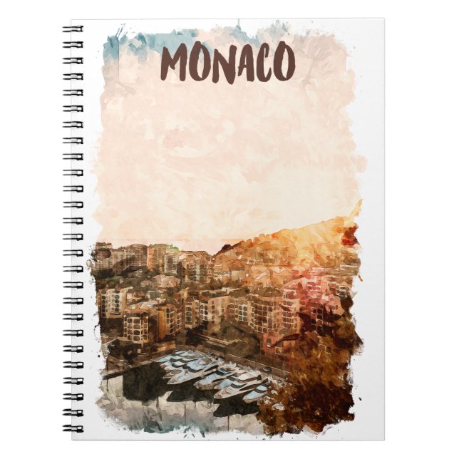 Carnet Belle peinture du coucher de soleil de Monaco (Devant)