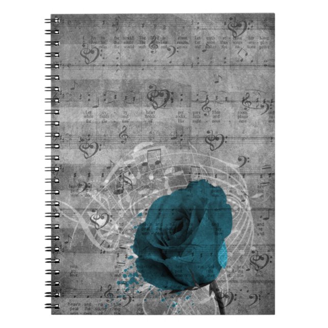 Carnet Belle peinture rose bleu antique (Devant)
