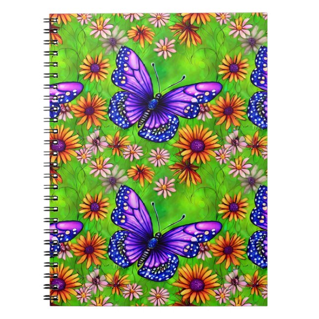 Carnet Belle prairie à papillon pourpre (Devant)