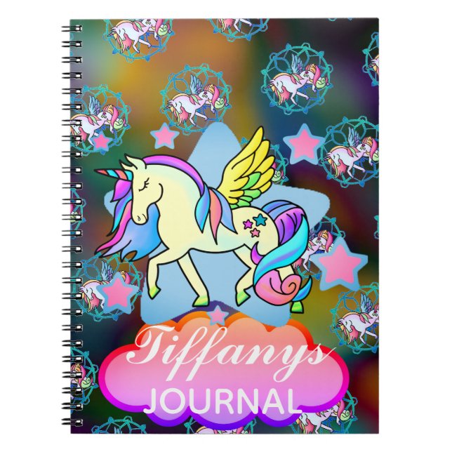 Carnet Belle Rainbow Unicorn Star Galaxy Sky (Devant)