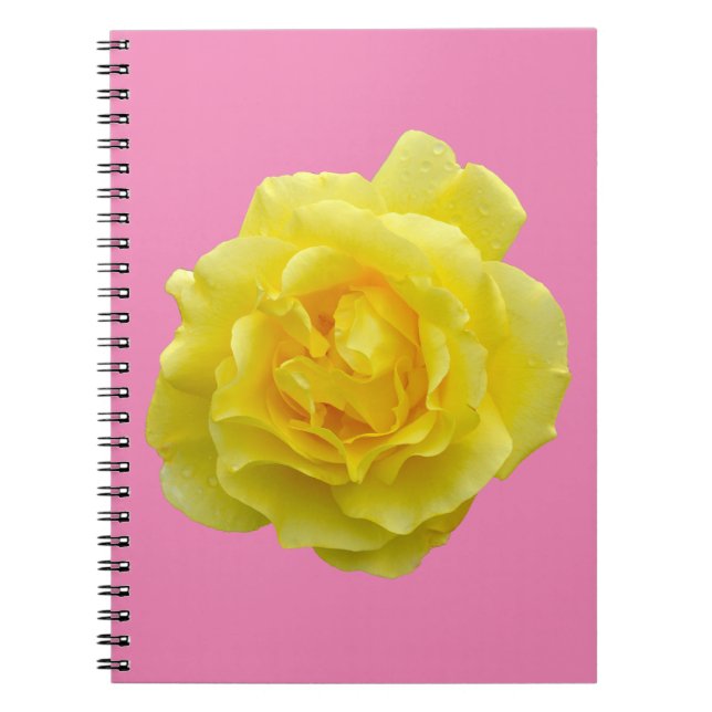Carnet Belle rose jaune (Devant)