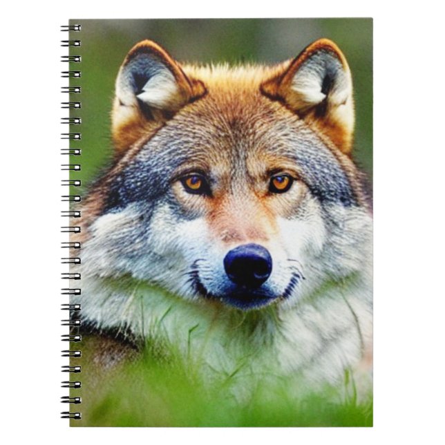 Carnet Belle tête de loup Peinture (Devant)
