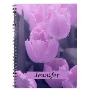 Carnet Belle Tulipe pourpre personnalisable Retour à l'éc