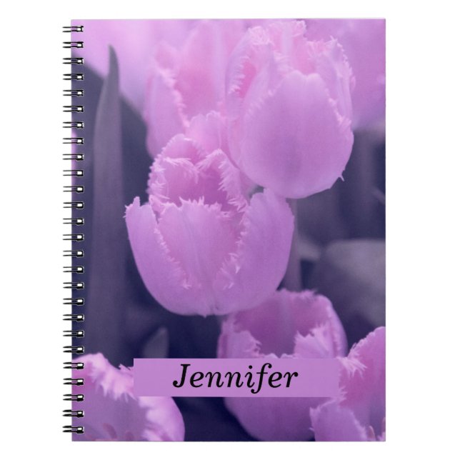 Carnet Belle Tulipe pourpre personnalisable Retour à l'éc (Devant)