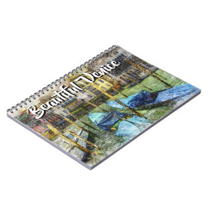 Carnet Belle Venise Italie Blue Gondolas Peinture