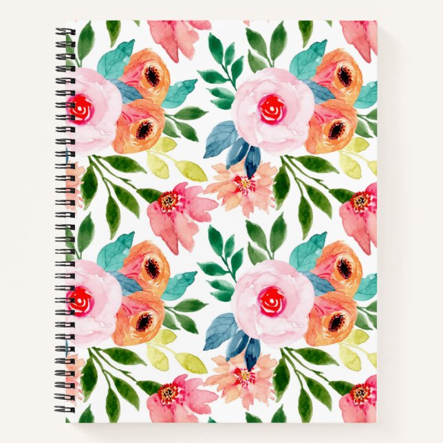 Carnet Belles fleurs d'aquarelle (Devant)