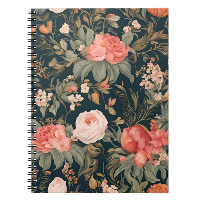 Carnet Belles fleurs de rose florales (Devant)