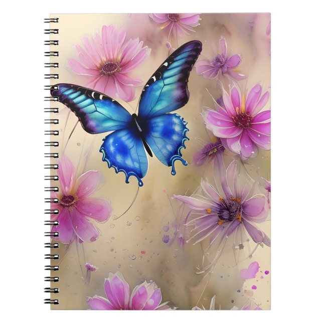 Carnet Belles fleurs et papillon (Devant)