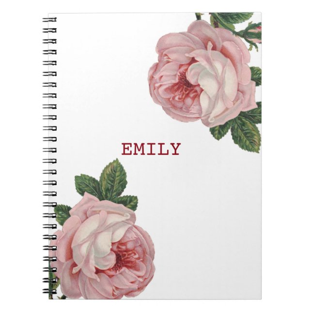 Carnet Belles roses roses roses blanches (Devant)