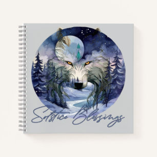Carnet Bénédiction solstice Wolf d'hiver Moonlight Woods