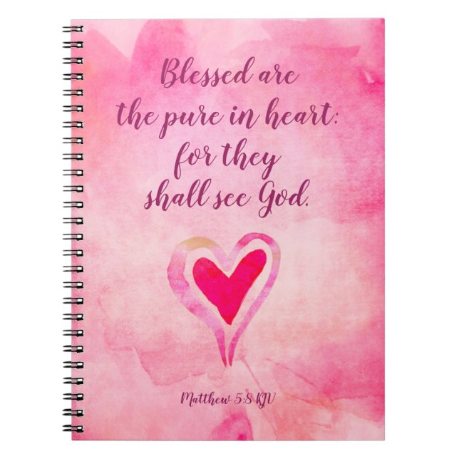 Carnet Bénis soient les purs dans le coeur - Matthieu 5:8 (Devant)