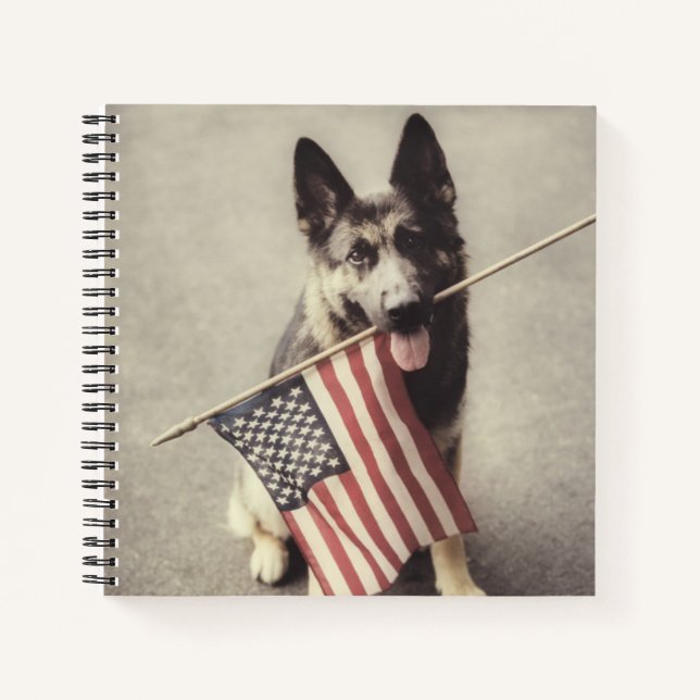 Carnet Berger Allemand Avec Drapeau Américain (Devant)
