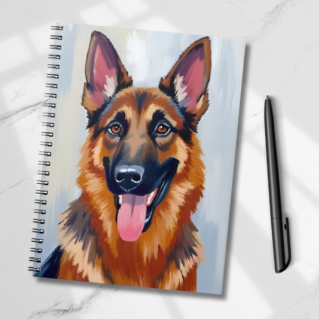 Carnet Berger Allemand | Chien Aquarelle Animal de Compag (Créateur téléchargé)