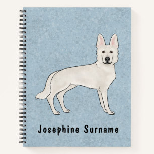 Carnet Berger Blanc Suisse Blanc GSD Chien de Dessin Anim
