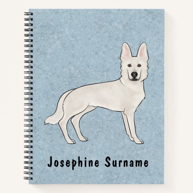 Carnet Berger Blanc Suisse Blanc GSD Chien de Dessin Anim (Devant)