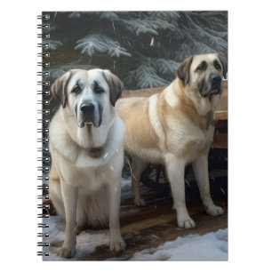 Carnet Berger d'Anatolie décor de Noël traîneau enneigé