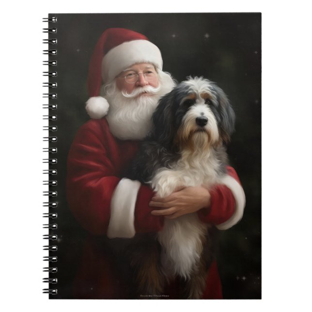 Carnet Bernedoodle avec Noël Festif du Père Noël (Devant)
