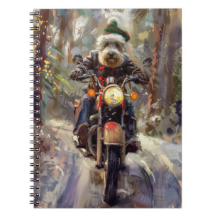 Carnet Bernedoodle Chien équitation Moto Noël