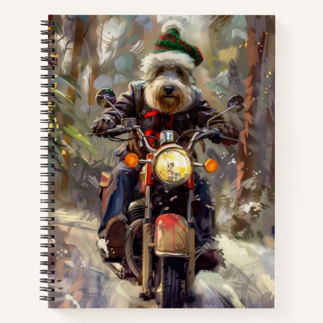 Carnet Bernedoodle Chien équitation Moto Noël (Devant)