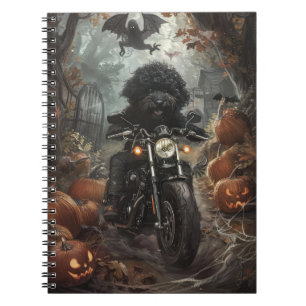 Carnet Bernedoodle Riding Moto Halloween effrayant