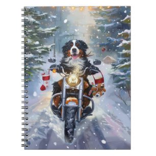 Carnet Bernese Mountain Dog équitation Moto Noël