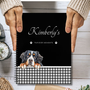 Carnet Bernese Mountain Dog noir blanc En vichy personnal