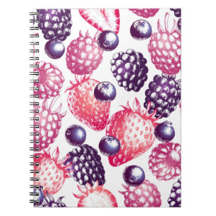 Carnet Berries fraîches : Arrière - plan Vintage coloré.