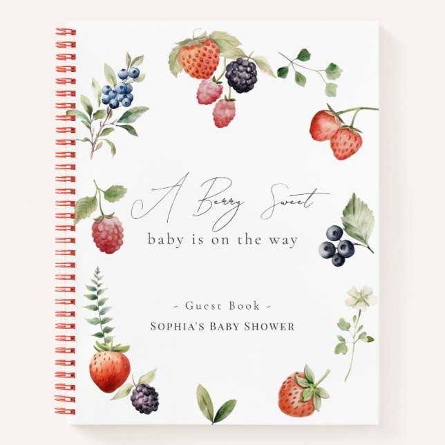 Carnet Berry Sweet Berries Baby shower fille (Devant)