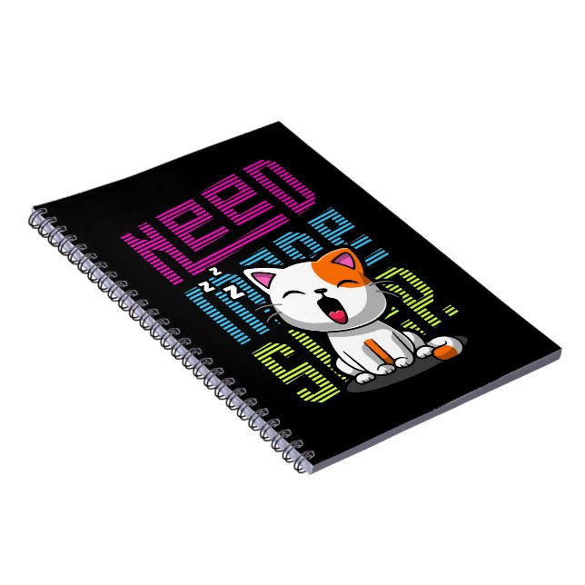 Carnet Besoin de plus de sommeil | Funny Cat expression d (Côté Droit)
