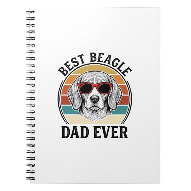 Carnet Best Beagle Dad Ever Vintage Beagle Shirt Design_1 (Devant)