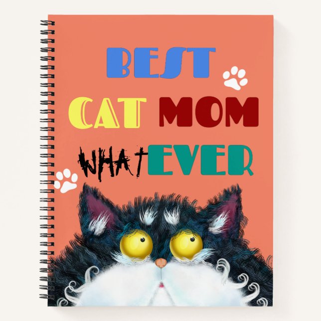 Carnet Best Cat Mom Ever grumpy cat drôle de texte dessin (Devant)
