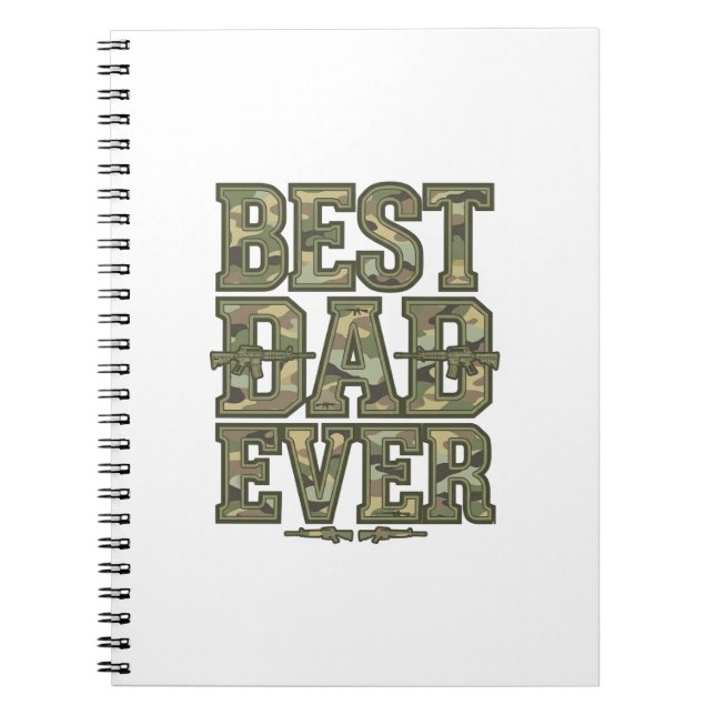 Carnet Best Dad Ever Camo Vintage Engraving Design_1 (Devant)
