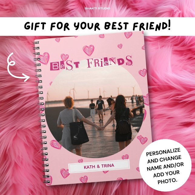 Carnet Best Friends BFF Cadeau mignon Coeurs roses Photo (Créateur téléchargé)