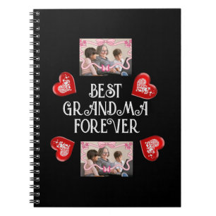 CARNET BEST GRANDMA FOREVER 2 PHOTOS SIMPLE NOIR