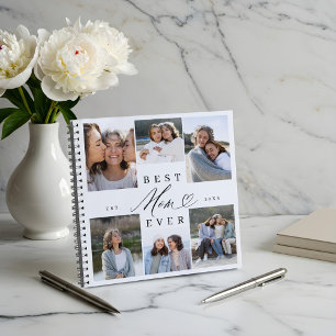Carnet Best Mom Ever Élégant Script Heart Photo Collage