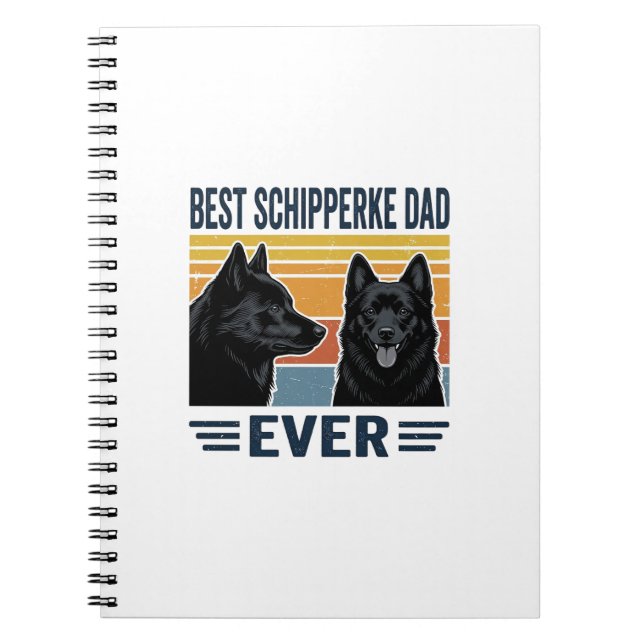 Carnet Best Schipperke Dad Ever Retro Dog Vector Design_1 (Devant)