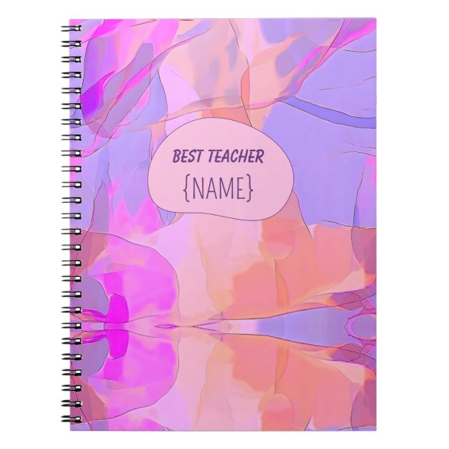 Carnet Best Teacher – Abstract Design Personalized (Devant)