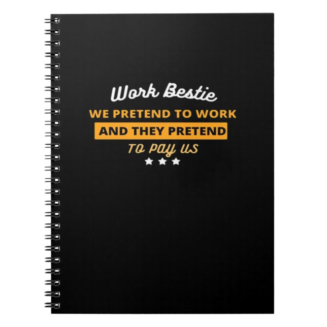 Carnet Bestie de travail Funny Coworker Citation classiqu (Devant)