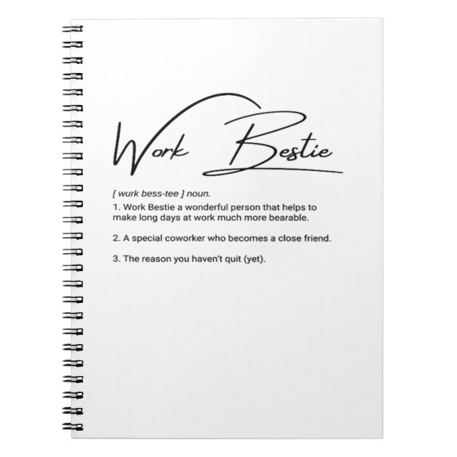 Carnet Bestie de travail Funny Coworker & collègue Classi (Devant)