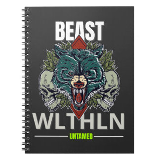 Carnet Bête Alpha _ Streetwear Loup Indompté Sans Peur 