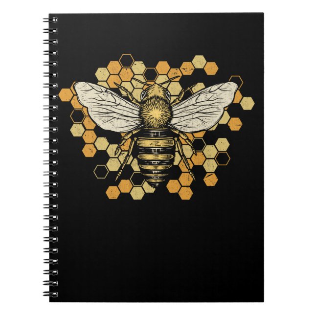 Carnet Bete Bee Honeycomb Nature Beekeeper Art (Devant)