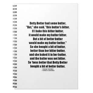 Carnet Betty Botter Better Butter