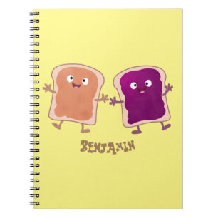 Carnet Beurre d'arachide mignonne et caricature sandwich