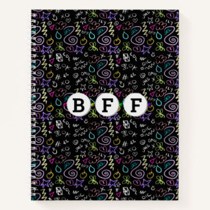 Carnet BFF Doodles - Faux Parties scintillant Motif