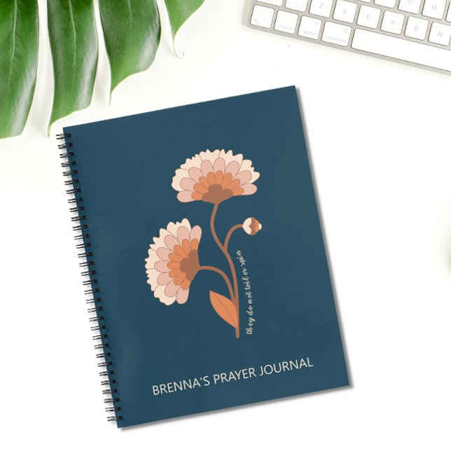 Carnet Bible personnalisée Verse rétro Floral chrétien (Créateur téléchargé)